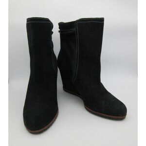 Dr. Scholl's women's Ireland black suede leather wedge ankle boots 10M